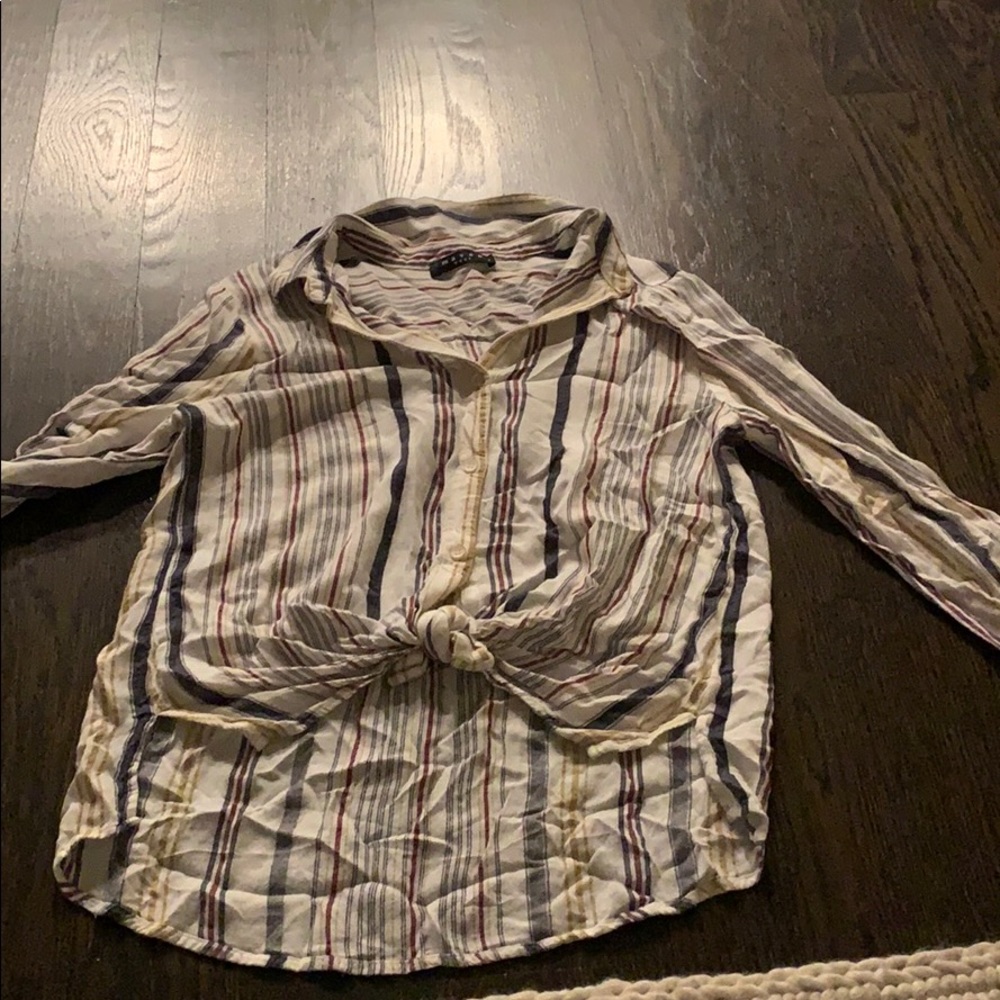 striped button up